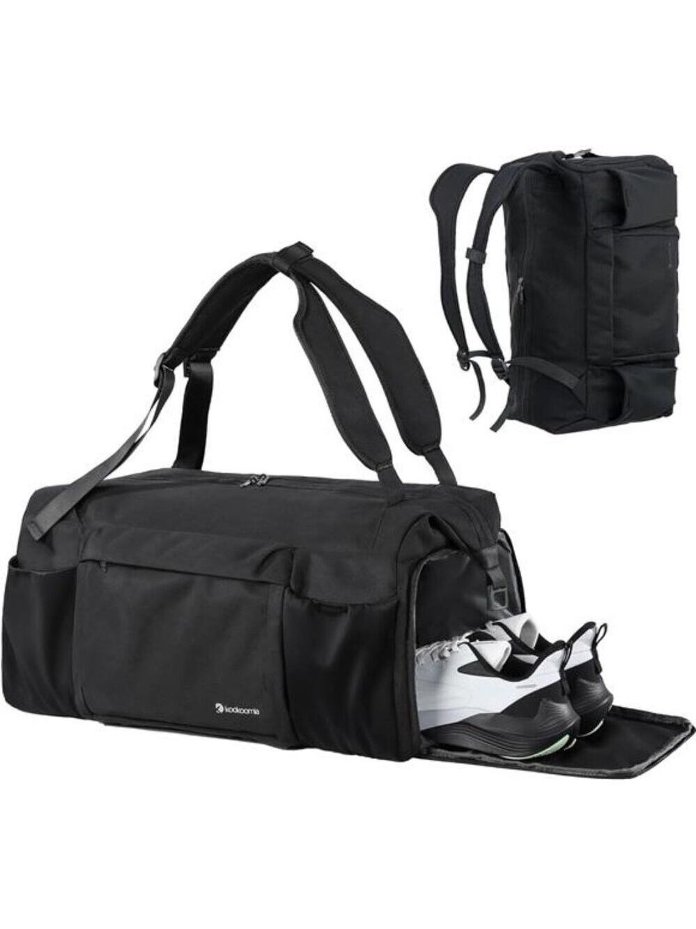 Mens Gym Bag Convertible Backpack Waterproof Duffle With Shoe Compartment Wet Po